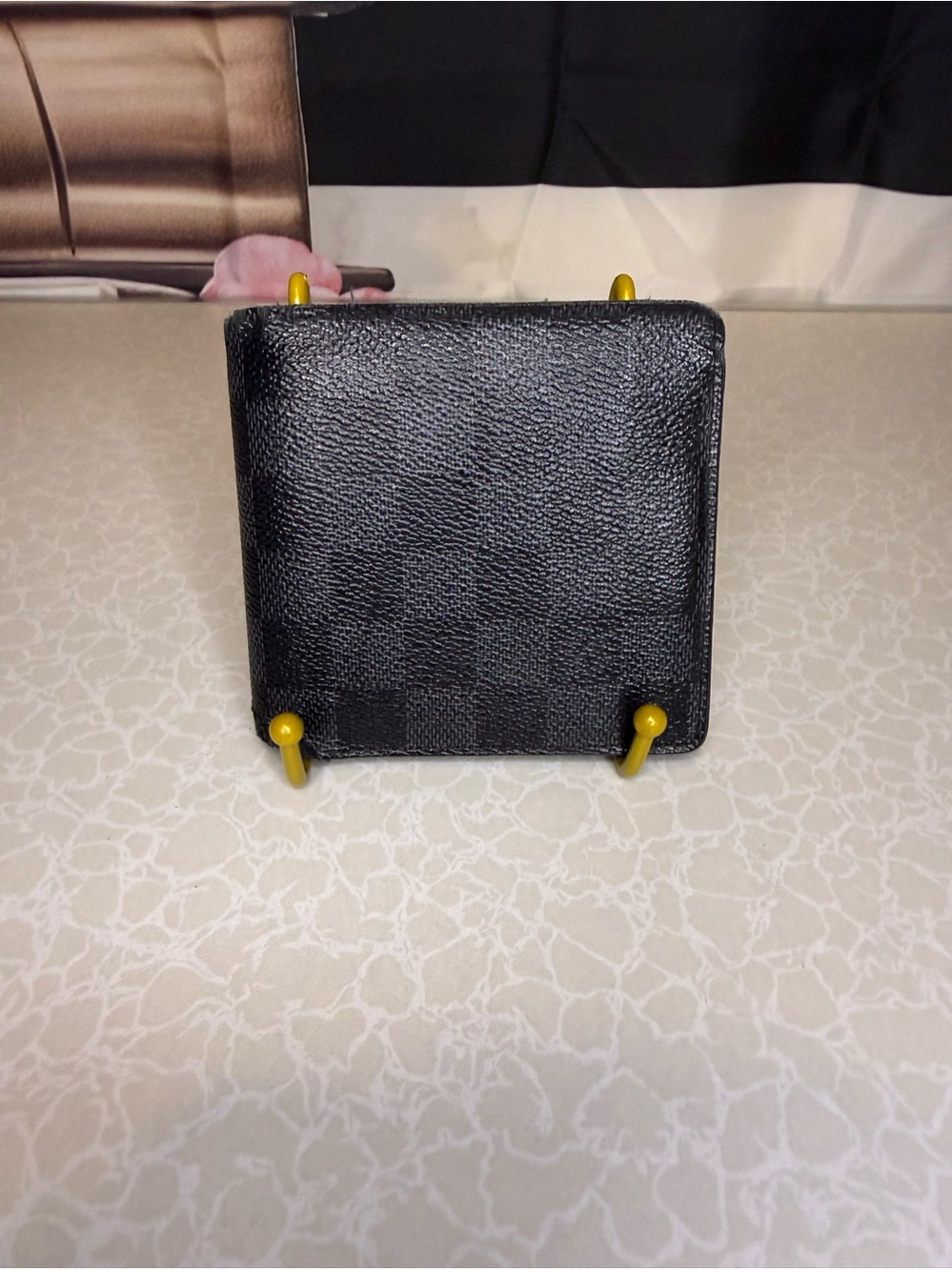 Louis Vuitton Black Compact Leather Wallet